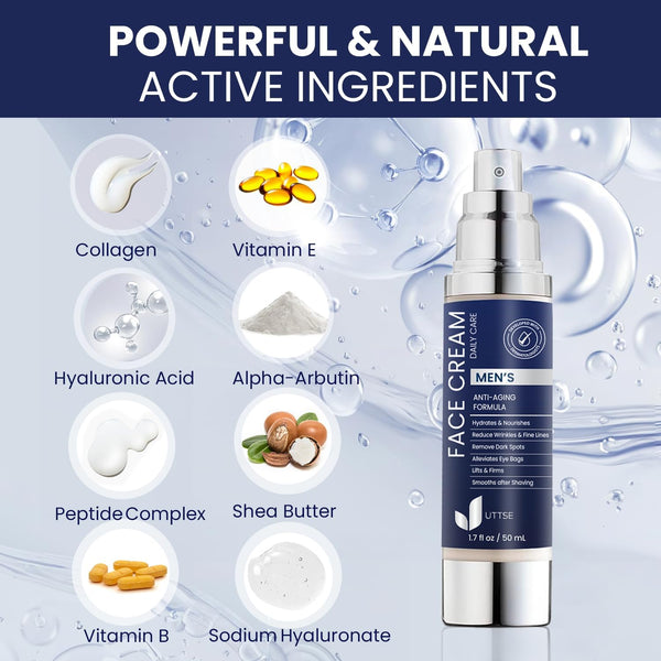 6-in-1 Mens Face Moisturizer: Face Cream for Men 1.7 fl oz