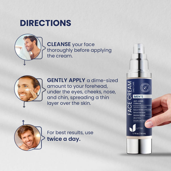 6-in-1 Mens Face Moisturizer: Face Cream for Men 1.7 fl oz